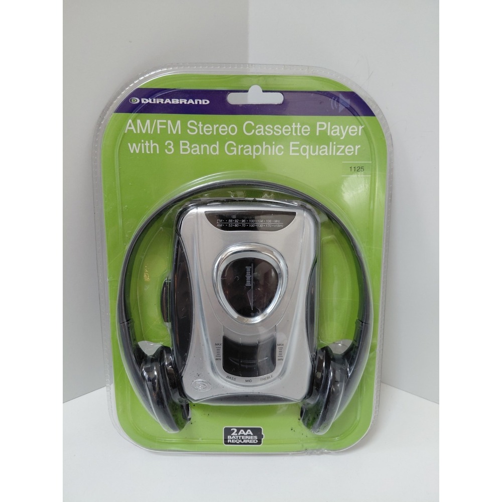 Durabrand AM/FM Stereo Portable Cassette Player w/Headphones 1125  Sealed